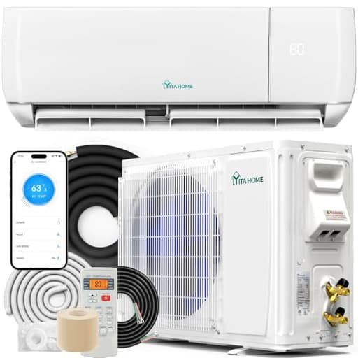 12000 BTU Mini Split Air Conditioner Heat Pump System, Wifi Enabled 20 SEER2 115V Inverter Ductless AC Cool Up to 750 Sq. Ft, Compatible with Alexa, Complete Installation Kit, White