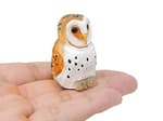 Hand-Carved Barn Owl Figurine - Miniature Decoration Forest Bird Carved Small Animal Sculpture Garden Statue, Small Wildlife Ornament for Home Decor, Nature-Inspired Gifts & Collectibles.