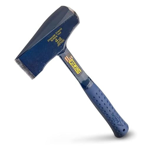 Fireside Friend Axe - 14" Wood Splitting Maul with Forged Steel Construction & Shock Reduction Grip - E3-FF4, Blue