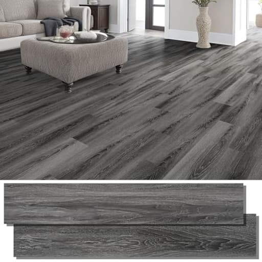 Peel and Stick Floor Tile Vinyl Flooring, Waterproof Vinyl Plank Flooring 36-Pack 54 Sq.Ft Wood Grain Self Adhesive Peel and Stick Flooring for Bedroom, Living Room, Kitchen, RV