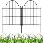 Decorative Garden Fences 17in x 10.3ft, 10 Pack Outdoor Fencing Animal Barrier Dog Border, Metal Wire Fence Panels for Garden Decor, Flower Bed Edging Borders for No Dig Patio Yard