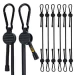 Adjustable Bungee Cords with Hooks, 6 Pack Thick Elastic Straps, Easy to Lengthen and Resecure (7"-48")– Strong, Stretchy Tie Downs with Secure Hooks for Cargo, Camping, Tents, Luggage – All-Weather