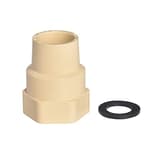 1/2" 10pcs CPVC Female Coupling Thread to Slip (Socket) Pipe Fittings Adapter With Rubber Gasket Beige