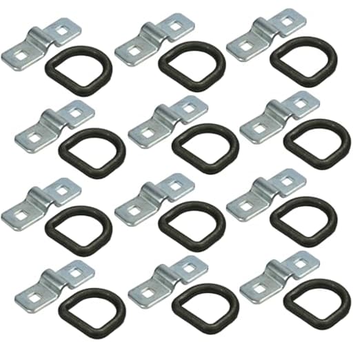 12-Pack 3/8" Steel D Ring Tie Downs Heavy Duty Chain Rope Cable Anchor Bolt on