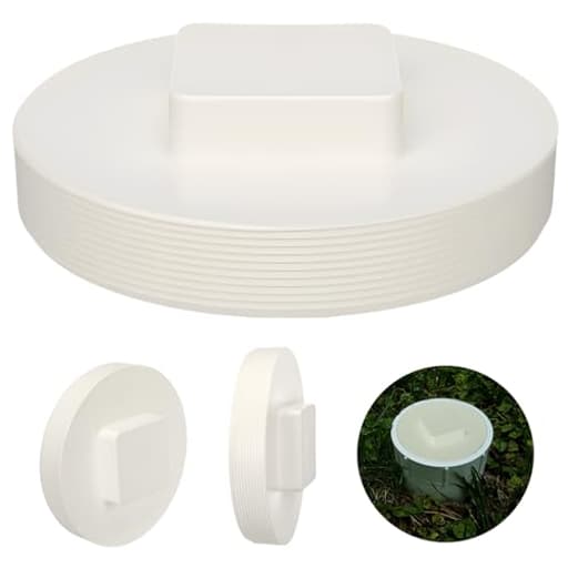 8 Inch Npt Male Threaded PVC Cleanout Plug PVC Dwv Pipe Fitting Flush Sewer Cover Cleanout Cap Adapter for Plumbing Water Line Drainage Piping System