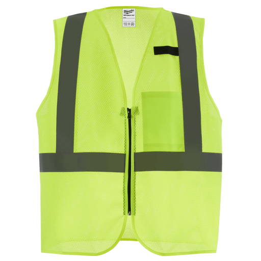 Class 2 High Visibility Yellow Mesh One Pocket Safety Vest - 4X/5X (CSA)