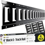 E Track Tie Down Rail Kit 4' (4 Pack) for Garages, Vans, Trailers, Motorcycle Tie Downs, ATV Mountings - Powder-Coat Black - Secure Cargo & Heavy Loads Up to 2,000 lbs