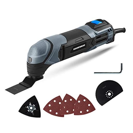 2.2-Amp Oscillating Multi-Tool with 1pc Flush Cut Blade, 1pc Semicircle Saw Blade, 1pc Sanding pad, 3pcs Sanding Paper - HAMT022