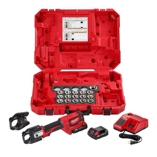 M18 Force Logic 600 MCM Cu Crimper Kit with 750 MCM Expanded Jaw