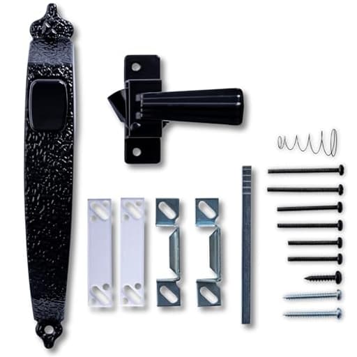 - Colonial Tie Down Push Button Door Latch for Screen and Storm Doors, Black