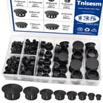 135Pcs 8 Sizes Nylon Plastic Hole Plugs Black 1/4" 5/16" 3/8" 1/2" 5/8" 3/4" 7/8" 1" Round Drill Hole, Furniture Cabinet Insert End Caps Industrial Hardware Biscuits & Plugs