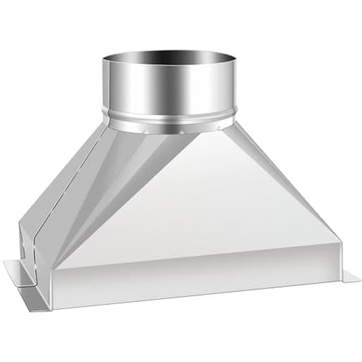 4-Inch Diameter Galvanized Transition, 3 1/4-Inch x 10-Inch to 4-Inch Rectangular to Round Duct Galvanized Round Transition for Connecting HVAC Duct Pipe Fittings