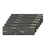 6-Packs Faux Stone Wall Covering Panels for Interior and Exterior Decor, PU Stone Veneer Exterior, Exterior Siding Panels for DIY Home Improvement Projects, 46.46" x 12.99"
