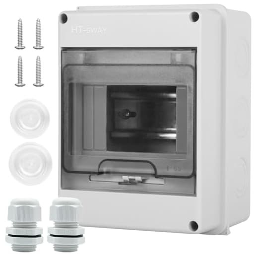 Waterproof Distribution Protection Box, ABS Plastic Breaker Electrical Box and Transparent Cover IP65, for Indoor Outdoor Wall Circuit Breaker