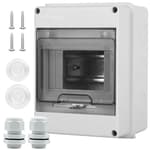 Waterproof Distribution Protection Box, ABS Plastic Breaker Electrical Box and Transparent Cover IP65, for Indoor Outdoor Wall Circuit Breaker