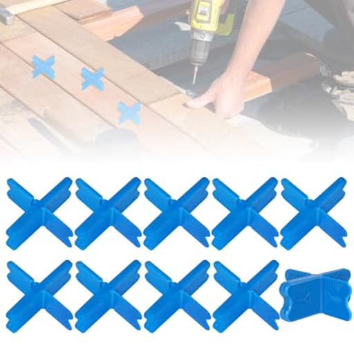 10PCS Deck Spacers,Durable Deck Spacer Tool to Uniform Gap Between Installed Deck Boards for Treated Lumber and Composite Decking Handy Deck Building Tools Deck Board Spacers