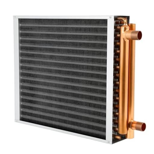 12x12 Heat Exchanger Water To Air, Forced Air Heating with 1" Copper Ports Hot Water Coil for Outdoor Wood Furnaces, Residential Heating