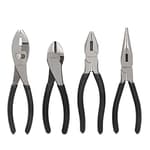 Pliers Set, Hand Tools for Precision, Set of 4, Black and Silver