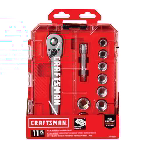 3/8-in Drive Metric Socket Set With Ratchet