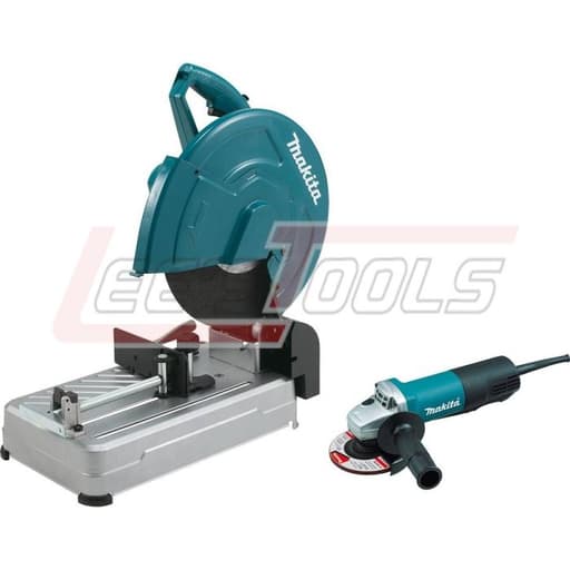 14" Cut-Off Saw with Tool-Less Wheel Change and 4-1/2" Paddle Switch Angle Grinder