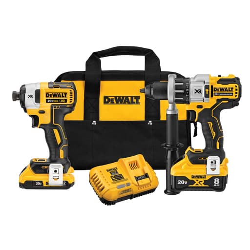 Hammer drill with POWER DETECT and impact driver combo kit