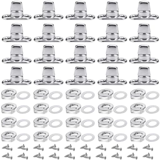 20 Sets Canvas Twist Lock Fasteners, Turn Button Fasteners, Eyelet and Stud Mounting Screws for Canvas Marine Fastener Turn Buttons