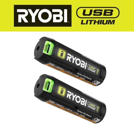 USB Lithium 3Ah Lithium Rechargeable Battery (2-Pack)