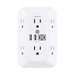 Surge Protector Outlet Extender, 6-Outlet Splitter with 4 USB Wall Charger(2 USB-C Ports), Multi Plug Wall Outlet 1800J Power Strip for Home Office Dorm Room Essentials
