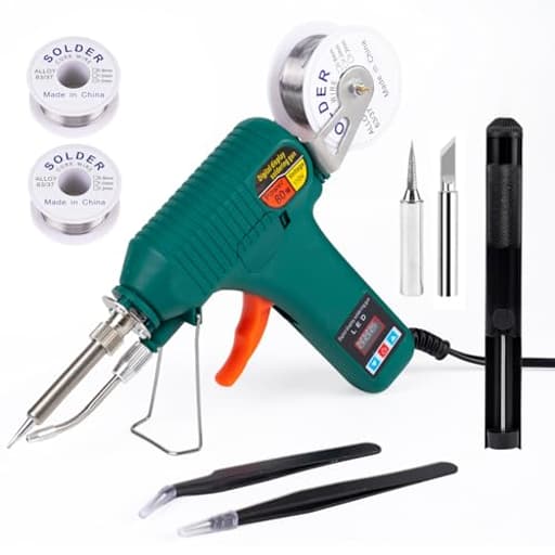 Soldering Gun Kit - Soldering Iron Kit with Adjustable Temp 180-520°C,ON/OFF Button,80W LED Digital Internal Heat Soldering Gun,Auto Send Tin Soldering Kit for Electronics Welding Repair DIY