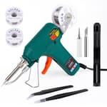 Soldering Gun Kit - Soldering Iron Kit with Adjustable Temp 180-520°C,ON/OFF Button,80W LED Digital Internal Heat Soldering Gun,Auto Send Tin Soldering Kit for Electronics Welding Repair DIY