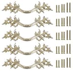 Pack of 5 European Style Vintage Cabinet Handles Pulls, Antique Decorative Dresser Drawer Pulls Retro Drawer Pull Handles Knobs for Cupboard Cabinet