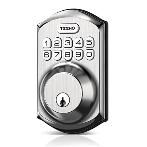 TE001 Keyless Entry Door Lock with Keypad - Smart Deadbolt Lock for Front Door with 2 Keys - Auto Lock - Easy Installation - Satin Nickel