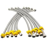10PK 16 Inch Faucet Supply Lines, 3/8" Comp x 1/2" FIP Sink Hose Faucet Hose Connector, for toilet hose for Bathroom Kitchen Water Supply with Stainless Steel Braided Supply Line & Faucet Hose Wrench