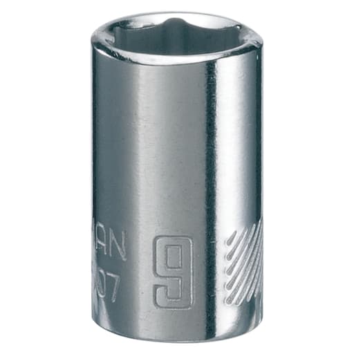 1/4-in Drive 9mm 6 Point Shallow Socket