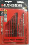 10pc Black Oxide & Masonry Drill Bit Set