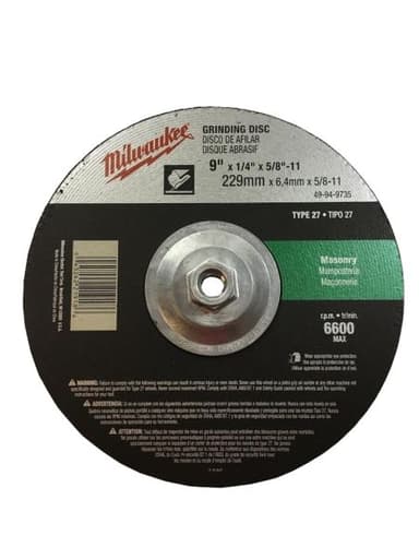 Grinding Wheel 9" x 1/4" x 5/8-11"