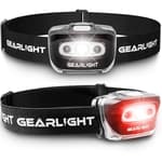 2Pack LED Headlamp - Outdoor Camping Head Lamps with Adjustable Headband - Lightweight Battery Powered Bright Flashlight Headlight with 7 Modes and Pivotable Head and Red Light