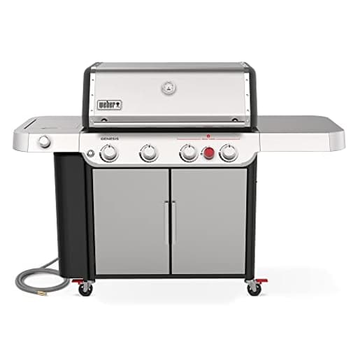 Genesis S-435 Natural Gas Grill for Outdoor Cooking, 4 Burners and 1 Side Burner, Stainless Steel