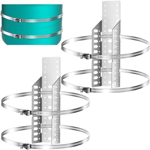 2 Set Expansion Tank Mounting Bracket Thermal Expansion Tank Holder with 4 Water Heater Strap Earthquake Straps Nitrogen Propane Holder for 5 Gallon or 13 Inch Diameter Pole