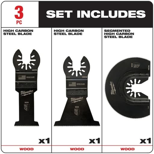 Open-Lok 3 Pc Wood Cutting Multi-Tool Blade Variety Pack