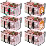 Heavy Duty Clear Moving Bags with Reinforced Handle and Double Zipper, Storage Totes, Packing Bags Alternative to Moving Essential and Supplies Box, Clear, Large, 6 Packs