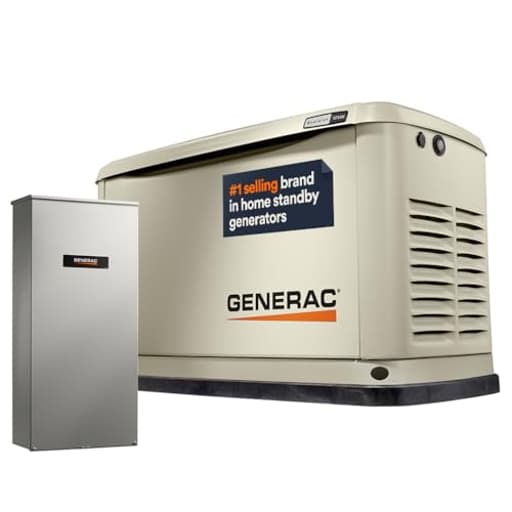 Guardian 10kW Home Standby Generator with 100 Amp Transfer Switch - Automatic Whole House Backup Power for Storms, Emergencies, and Outages, WiFi Enabled, Runs on Natural Gas or Liquid Propane