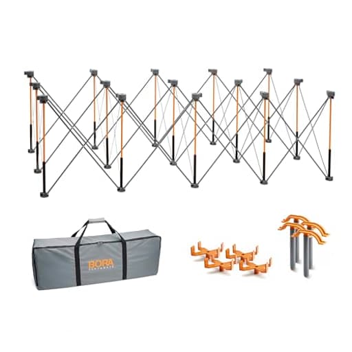 Centipede 30in Folding Work Table Set - No Assembly 15-Strut Collapsible Table 6000lb Weight Limit - 4x8ft Mobile Work Station with Storage Bag, Foldable Work Bench Table - CK15S, Orange