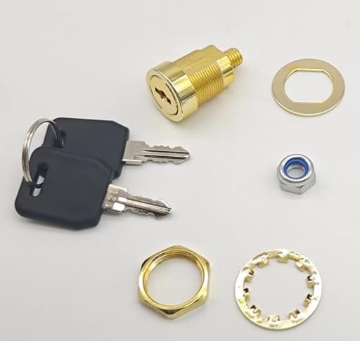 Armstrong Replacement Lock for Stack-On Safes, Brass Finish, Direct Replacement Key Lock for Current Stack-On and Sentinel Gun Cabinets, Weather Resistant with 2 Keys and Mounting Hardware
