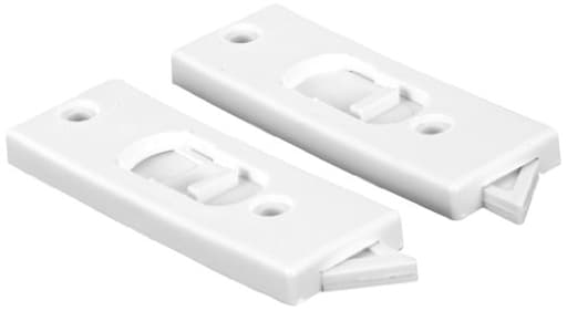 F 2599 3-3/8 In. White Plastic Window Lock with spring-loaded Tilt Latch