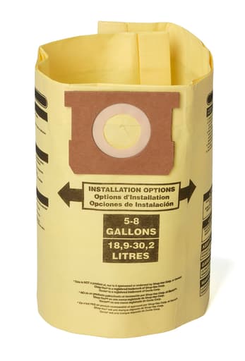 Fine Dust Wet/Dry Vacuum Dust Collection Bags for 5 to 8 Gallon Shop Vacuums