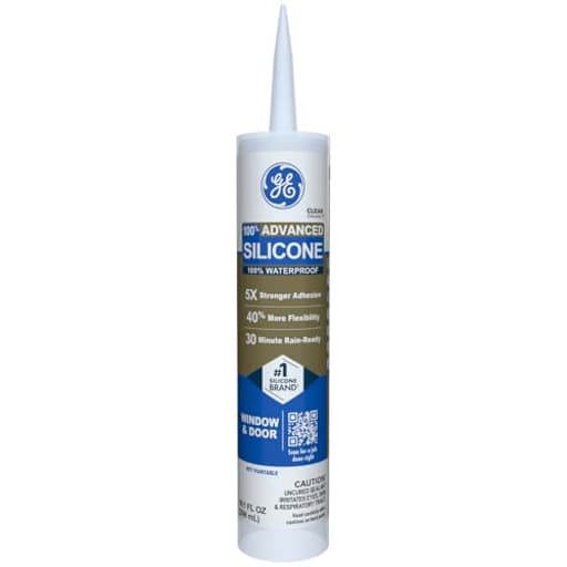 Advanced Silicone Caulk for Window & Door, Clear, 10 fl oz Cartridge, 1 Pack - 100% Waterproof Silicone Sealant, 5X Stronger Adhesion, Shrink & Crack Proof