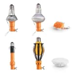 Light Bulb Changer Attachment Kit // Light Bulb Grabber Fits All Extension Poles with Standard ACME Thread with Suction Cup, Light Bulb Removal Tool, Microfiber Cloth and Basket