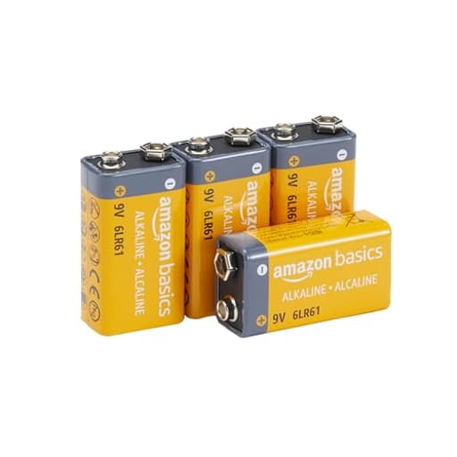 4-Pack 9V Alkaline Batteries, 5-Year Shelf Life - for Smoke/CO Detector, Electronics & Audio