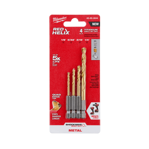 ShockWave Red Helix Titanium Drill Bit Set